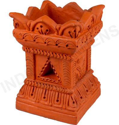 INDRA GARDENS THULASI MAADAM TARACOTTA BROWN Plant Container Set
