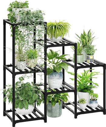 Iron Lands BLOCK 7 POTTED Premium Plant Stand Indoor Outdoor Rack for Multiple Plants Plant Container Set