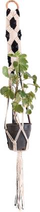 lazy gardener Yin Yang Macramé Hanger (Pack of 1) Plant Container Set