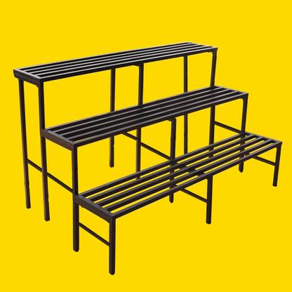 Iron Lands OAK 37 inch 3-STEP 3 FEET Spectacular Heavy Duty Metal Rack for Home Decor Plant Container Set