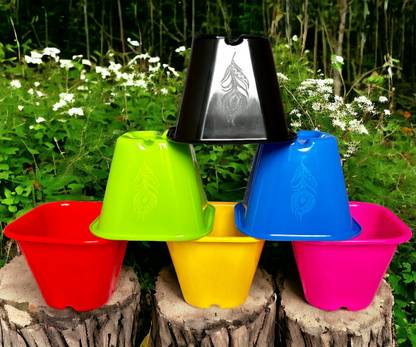 Inside Styles Colorful Decorative Plant Pots Brighten Home Office Spaces with Joy & Vividness Plant Container Set