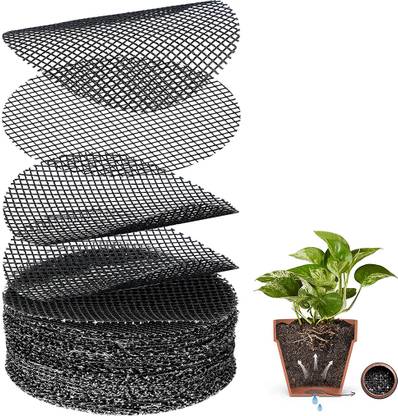HASTHIP Flower Pot Mesh Pad Drainage Pad Round Pad 3.93''*3.93'' Cuttable Drainage Pad Plant Container Set