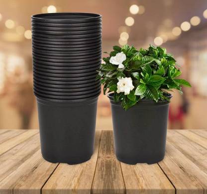 Flipkart SmartBuy (Pack of 9) 6" Heavy Duty Black Nursery plant pots flower pots vases Planters Plant Container Set