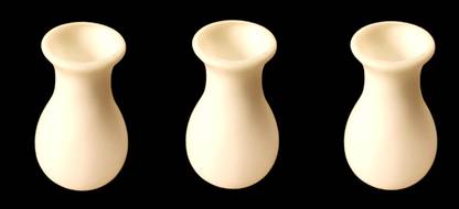 HOIVA (Pack 3) Flower Pot Plastic Indoor Planters Table Top ( Without Plant) Decorative Showpiece  -  14 cm