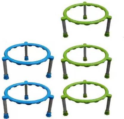 GURU JI matka stand Plastic Pot Stand, Multicolour Colour, 7"X7"X3.5" Pack of 5 Plant Container Set