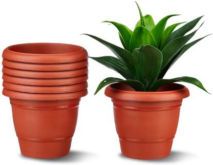 Cinagro Round Pot (7.8 inch) Gamla Pot, UV Treated Planter, Heavy-Duty, Plant Container Set