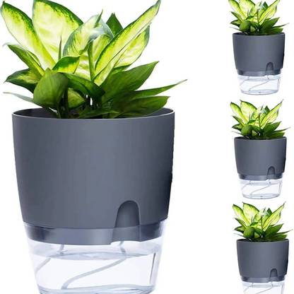 upyog Set of 5 Modern Plant Planters,Self Watering pots Suitable for Indoor Plants Plant Container Set