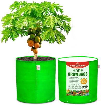 Casa De Amor HDPE UV Protected 260 GSM 18x18 Inch Grow Bags for Terrace & Vegetable Gardening Plant Container Set