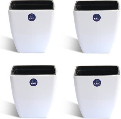 KWEL Daisy Self Watering Flower pot 5” Indoor Balcony Flower Pot Pack of 4 Plant Container Set