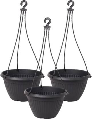harshdeep Hanging Flower Pots For Balcony-Bello-Indoor Outdoor Garden Decorative 10 Inch Plant Container Set