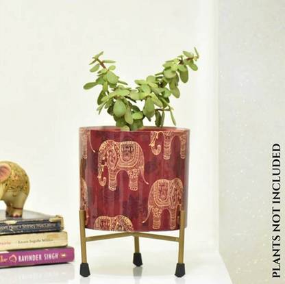 SHREEHARI Rajwada Elephant Plant Container Set