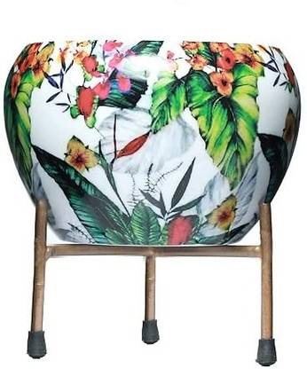 AARAV Sleek N Stylish Small Designer Table Top Flower Pot with Stand for Indoor - Plant Container Set