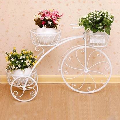 Flipkart SmartBuy Iron Cycle Design Pot Stand For Multipurpose Use Balcony Terrace Indoor Plant Container Set