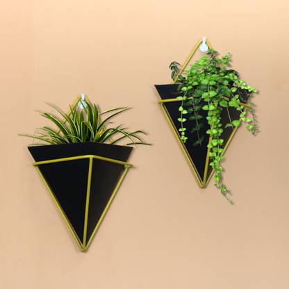 Urban Plant Wall Vessel Small Metal Hanging Pot Plant Container Set