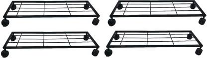 AppEasy Rectangular Plant Stands with Rolling Wheels for Indoor and Outdoor Plants-4 PC Plant Container Set