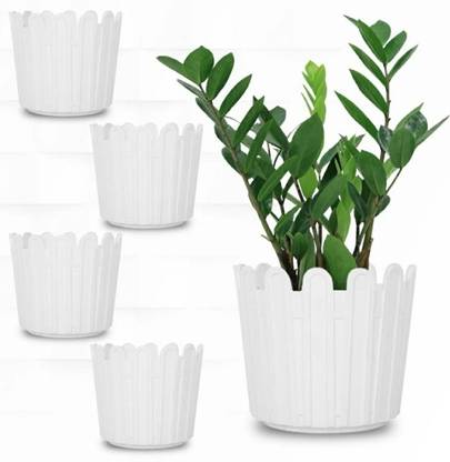 Flipkart SmartBuy (Pack of 5) Premium Heavy Duty plant pot planters plastic pots vase Plant Container Set