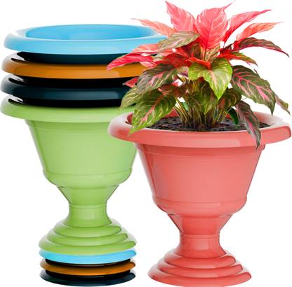 TechHark 9.5" Inch Pear Shaped Flower Pot For Home And Garden Luxury Collection Plant Container Set