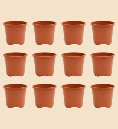UGAOO Garden Plastic Pots for Indoor Plants (6 inch, Set of 12) Plant Container Set