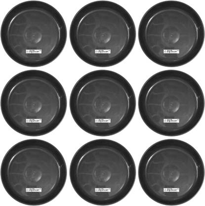 RGDECOR 8 Inch- 9 Black Pot Plate Plant Tray Plant Pot Tray Flower Pot Base Bottom Tray Plant Container Set
