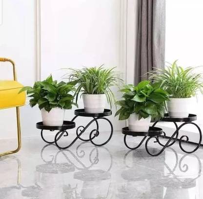 ANR STORE 2 S Shape Iron Flower Pot Stand,Beautiful S Shape Design Planter Stand Plant Container Set