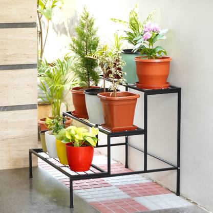 Livzing 3 Tier Plant Stand-Metal Plant Stand for Outdoor/Indoor Flower Pots Plant Container Set