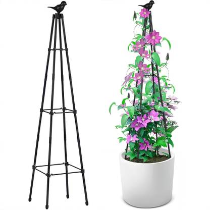 Zibuyu Climbing Plants Pot with Trellis 47.2 inches Decorative Flower Pot Trellis DIY Plant Container Set