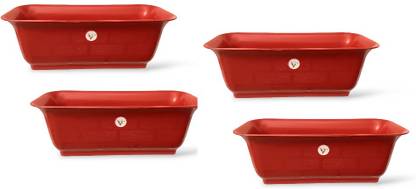 VINSHRA Terracotta Rectangular Window Planter/ Pots (20 inch)-Set of 4 Plant Container Set
