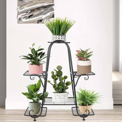 MF WORLD Flower Plant Stand, A Shaped Iron Planter Stand Outdoor ,Indoor Flower Pot Stand Plant Container Set