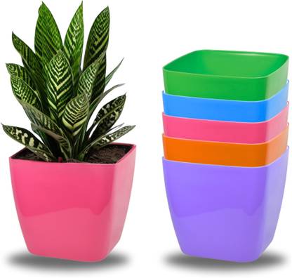 Meepo Square Sterling Planter Plant Container Set