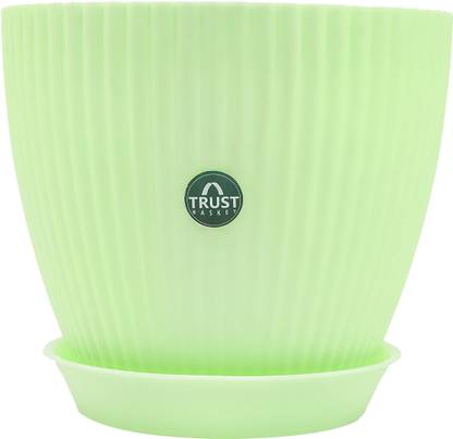 TrustBasket Bloom Pot with Saucer (Light Blue) Plant Container Set