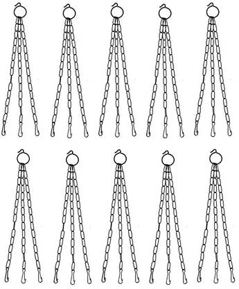 Varshney Gradening (Pack of 10) Black Iron Chains for hanging pots flower pots Planters Plant Container Set