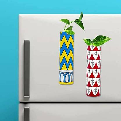 homspurts Magnetic Planters For Fridge, Fancy Hydroponic Plant Pot With Triple Magnets Plant Container Set