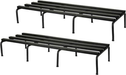 ICON CREATION Heavy 2 Pack Single Step Plant Stand Garden Metal Flower Pot Stand 32" Long Plant Container Set