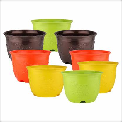 Garden's Need Garden's Need 8 Inch Fancy Designer Decorative Flower Pot For Home/Office Plant Container Set