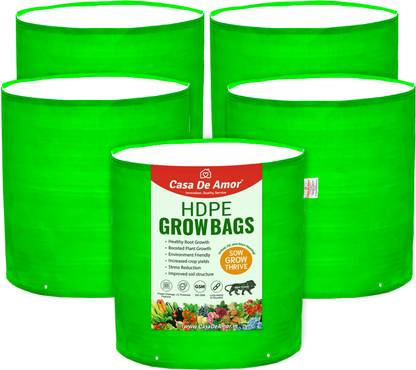 Casa De Amor HDPE Green Grow Bag for Plants (12x12 inches, HDPE 260 GSM) Plant Container Set