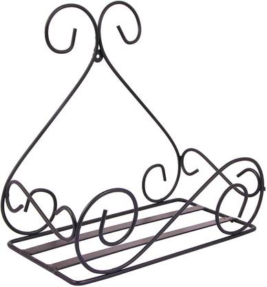 Advi Wall Mounted Flower Pot Gamla Stand, Indoor/Outdoor, Black, Pack of 1 Plant Container Set