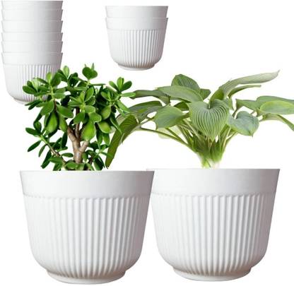 TechBlaze 12 Inch Big Size Gamla Plastic Flower Pot Gamla for Garden Indoor Outdoor Plant Container Set