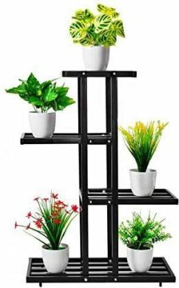 ICON CREATION 4 Tier Metal Plant Stand Shelf 5 Potted Elevate Your Indoor Outdoor Space Plant Container Set