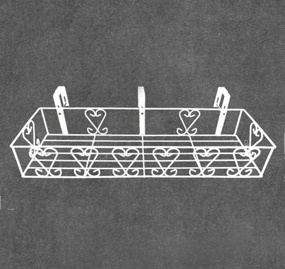 Iron Lands WHITE Adjustable Railing Flower Pot Stand for planters | Plant Stand Plant Container Set