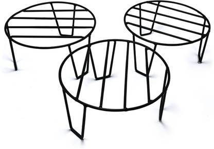 Home Bargains Iron Indoor/Outdoor Pot/Plant Stand, Size - 4x8IN, Pot Stand Living Room Home Plant Container Set