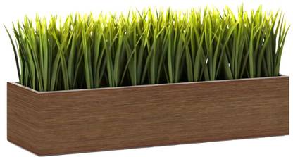 Vyani Recto Wooden Planter Box Stand Rack Rectangular 20 Inch Laminated Wenge Brown Plant Container Set