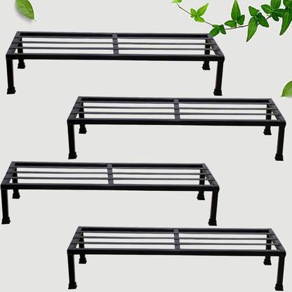Green Gardenia Heavy-Duty 7 Layer Coating Plant Stand for Indoor & Outdoon | Black- QTY 4 Plant Container Set