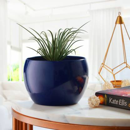 homspurts Metallic Sunshine Pot Blue (4.7 inches) Multipurpose Table Pot Plant Container Set