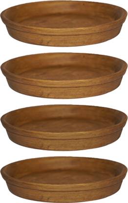 paper pebbles Round Ceramic Saucer Plate Tray For Planter Bottom Plate (6 inch)R6 Plant Container Set