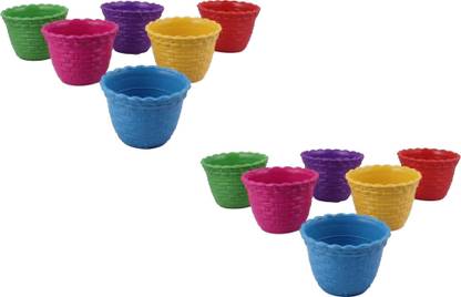 Garden's Need Indoor Outdoor Star Flower Pot Set Of 12 Pieces Plant Container Set
