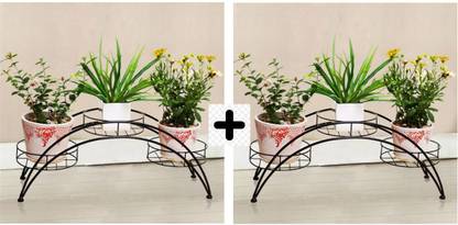 GREEN TOUCH Pack of 2 Decorative 3 Tier Big Pot Plant Stand For Home Garden Balcony terrace Plant Container Set