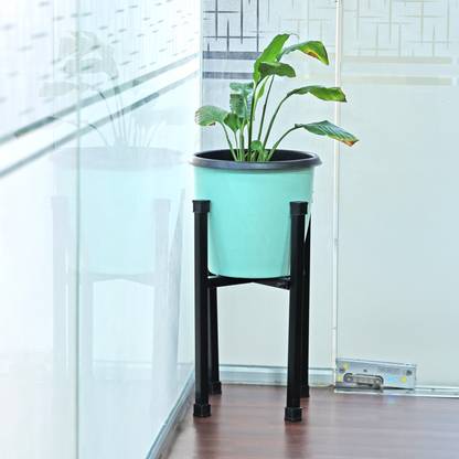 Livzing Metal Adjustable Plant Stand-Expandable Planter Stand Size for 10-17 inch-Black Plant Container Set