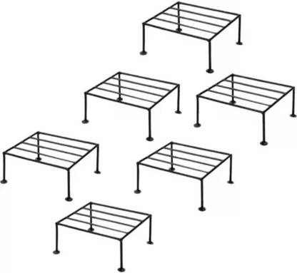 Abhi Creation Modern Indoor / Outdoor Iron Planter Stand / Flower Shelf Rack Holder Plant Container Set