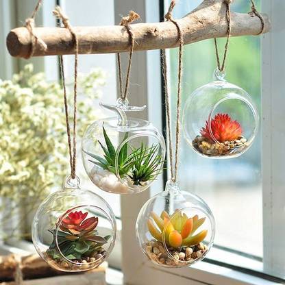 MAGICMOON Hanging Plant Terrariums, Tealight Candle Holders For Indoor Garden DIY & Gifts Plant Container Set