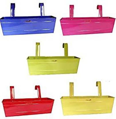 Buyerwell Rectangular Planter,Polka Dots (Length 18 INCH X Breadth 6 INCH X Height 6 INCH) Plant Container Set